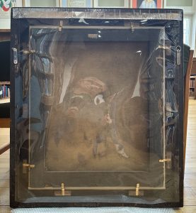 Back of frame and painting.